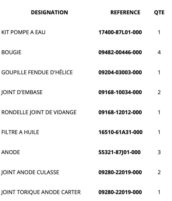 kit entretien suzuki DF100B – Image 2